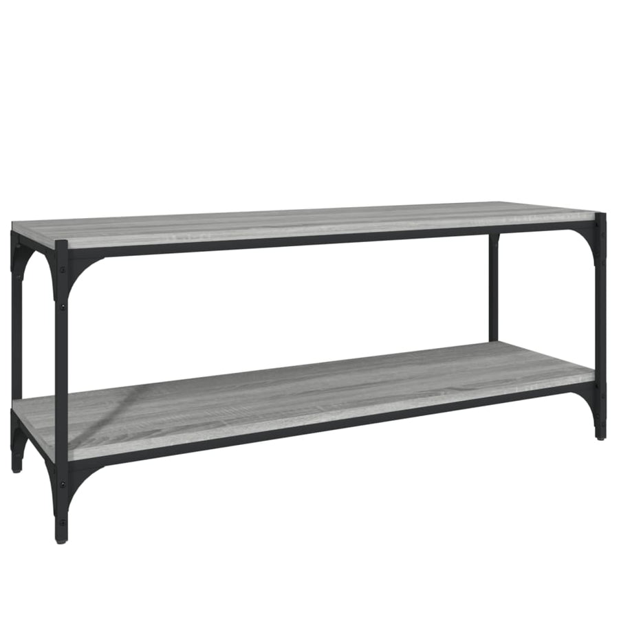 Tv-Meubel Bewerkt Hout En Staal Eiken 100 x 33 x 41 cm Grijs sonoma
