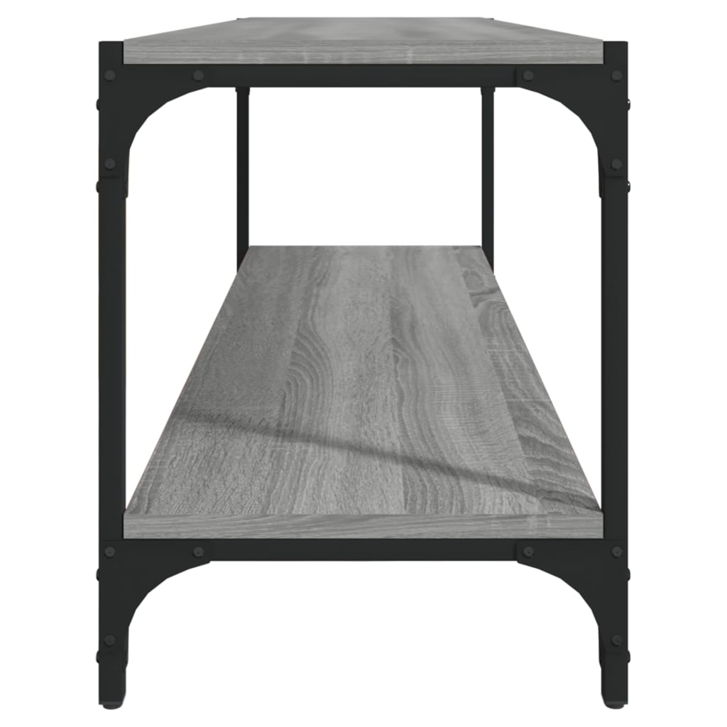Tv-Meubel Bewerkt Hout En Staal Eiken 100 x 33 x 41 cm Grijs sonoma