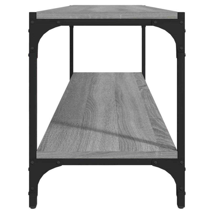 Tv-Meubel Bewerkt Hout En Staal Eiken 100 x 33 x 41 cm Grijs sonoma