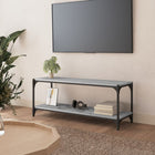 Tv-meubel 100x33x41 cm bewerkt hout staal grijs sonoma eiken