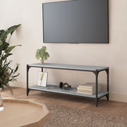 Tv-meubel 100x33x41 cm bewerkt hout staal grijs sonoma eiken