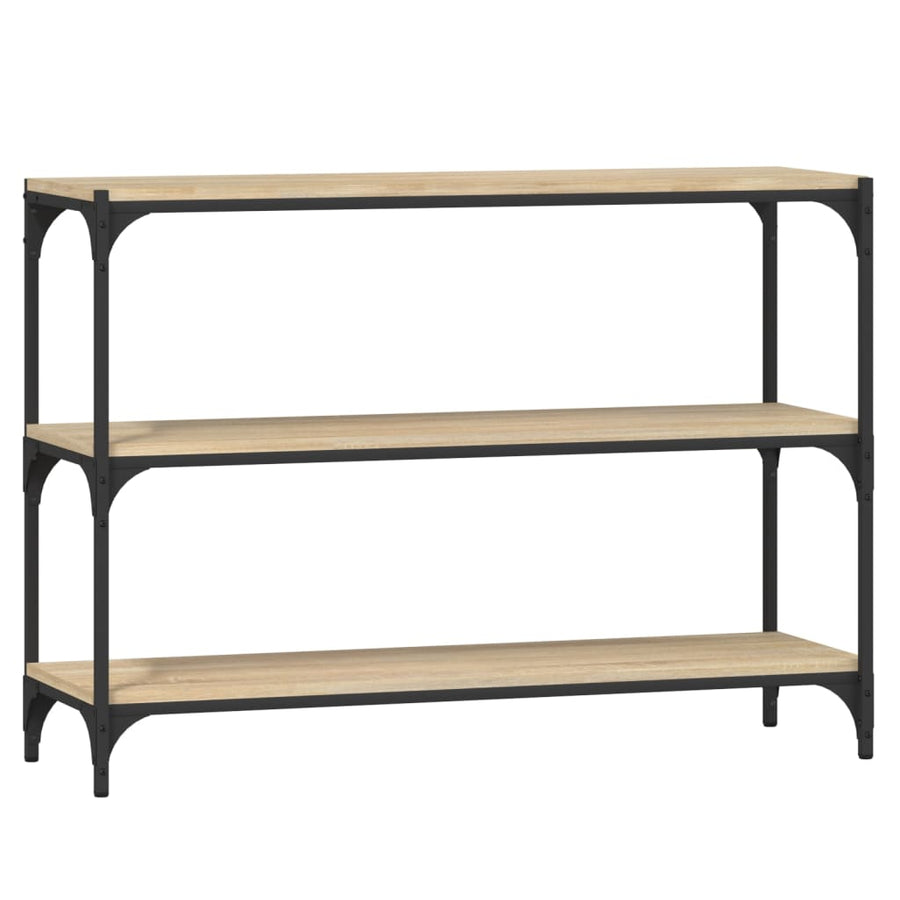 Boekenkast 100x33x70,5 cm bewerkt hout en staal sonoma eiken