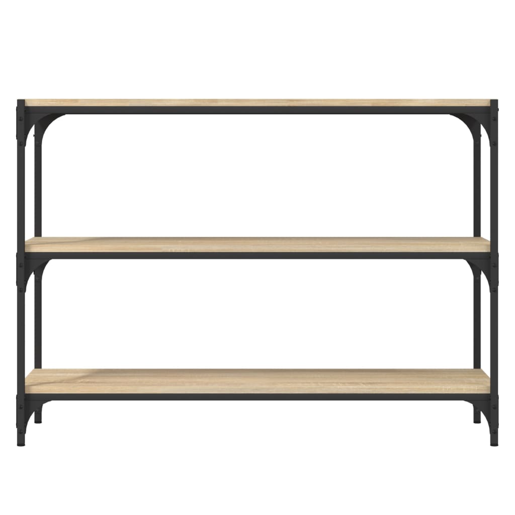 Boekenkast 100x33x70,5 cm bewerkt hout en staal sonoma eiken