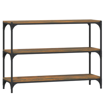 Boekenkast 100X33X70,5 Cm Bewerkt Hout En Staal Gerookt Eiken