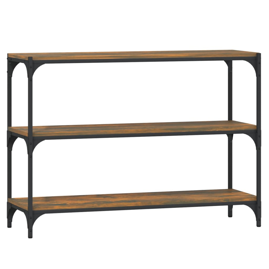 Boekenkast 100X33X70,5 Cm Bewerkt Hout En Staal Gerookt Eiken