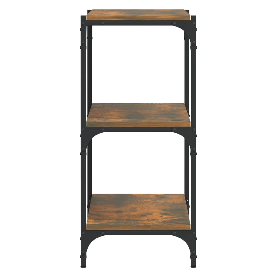 Boekenkast 100X33X70,5 Cm Bewerkt Hout En Staal Gerookt Eiken