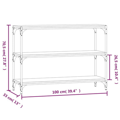 Boekenkast 100X33X70,5 Cm Bewerkt Hout En Staal Gerookt Eiken