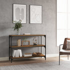 Bookshelf 100x33x70.5 cm engineered wood and steel smoked oak