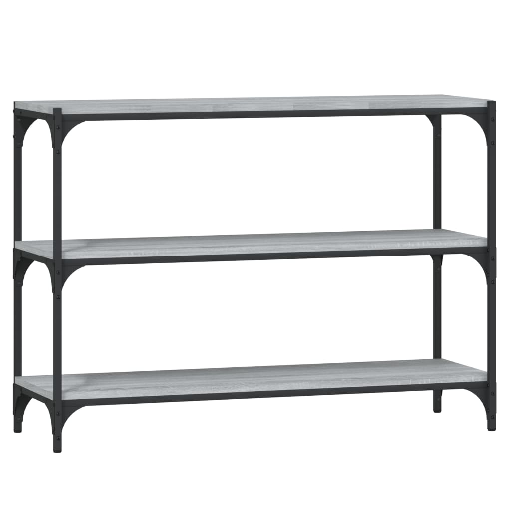 Boekenkast 100X33X70,5 Cm Hout En Staal Grijs Sonoma Eikenkleur