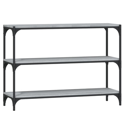 Boekenkast 100X33X70,5 Cm Hout En Staal Grijs Sonoma Eikenkleur