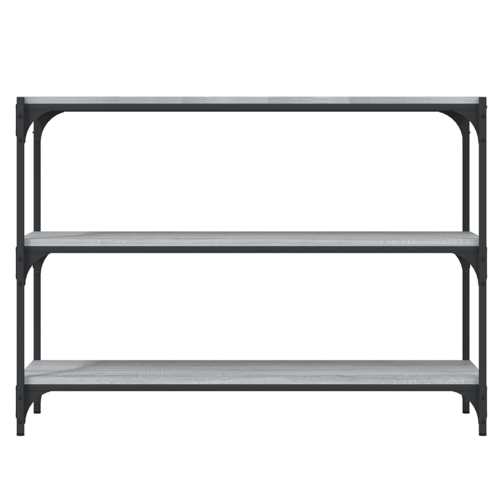 Boekenkast 100X33X70,5 Cm Hout En Staal Grijs Sonoma Eikenkleur