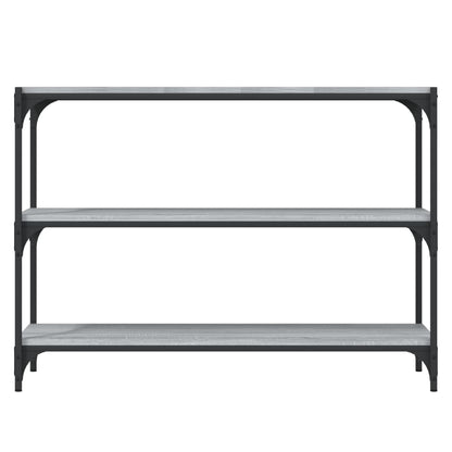 Boekenkast 100X33X70,5 Cm Hout En Staal Grijs Sonoma Eikenkleur