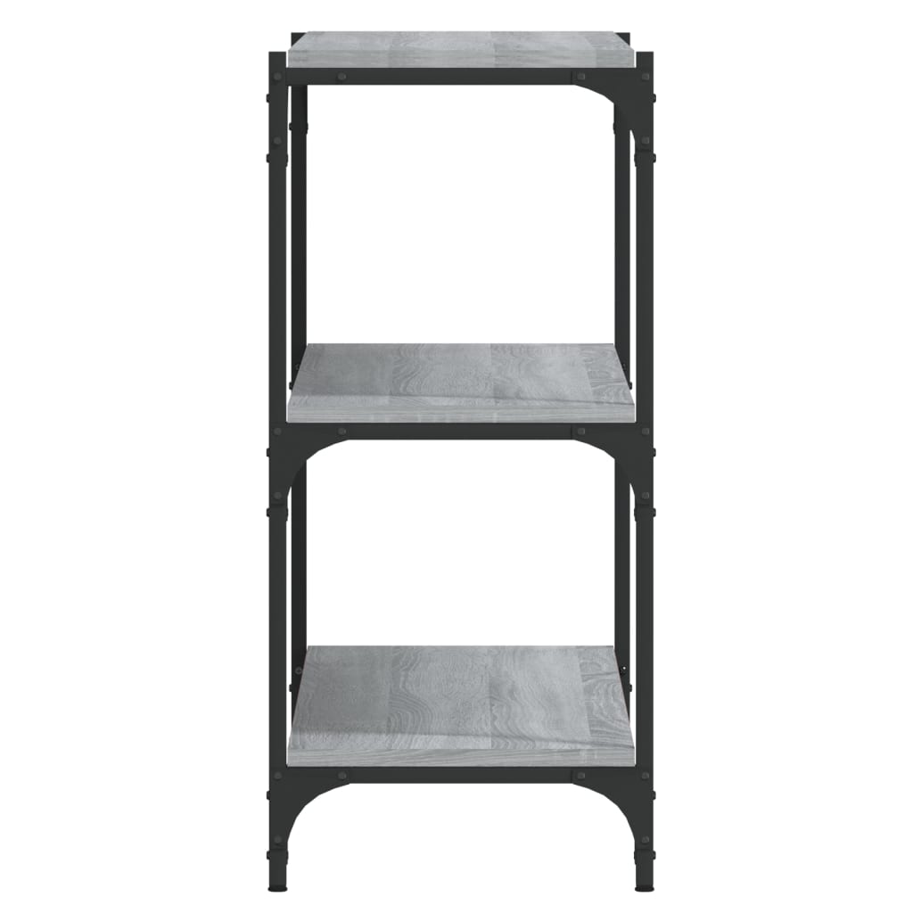 Boekenkast 100X33X70,5 Cm Hout En Staal Grijs Sonoma Eikenkleur