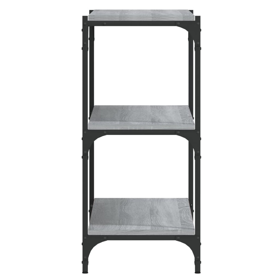 Boekenkast 100X33X70,5 Cm Hout En Staal Grijs Sonoma Eikenkleur