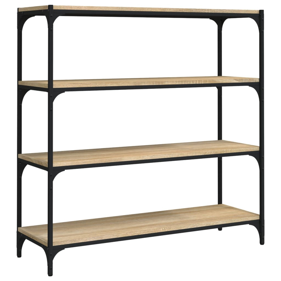 Boekenkast Bewerkt Hout En Staal 100 x 33 x 100 cm Sonoma eiken