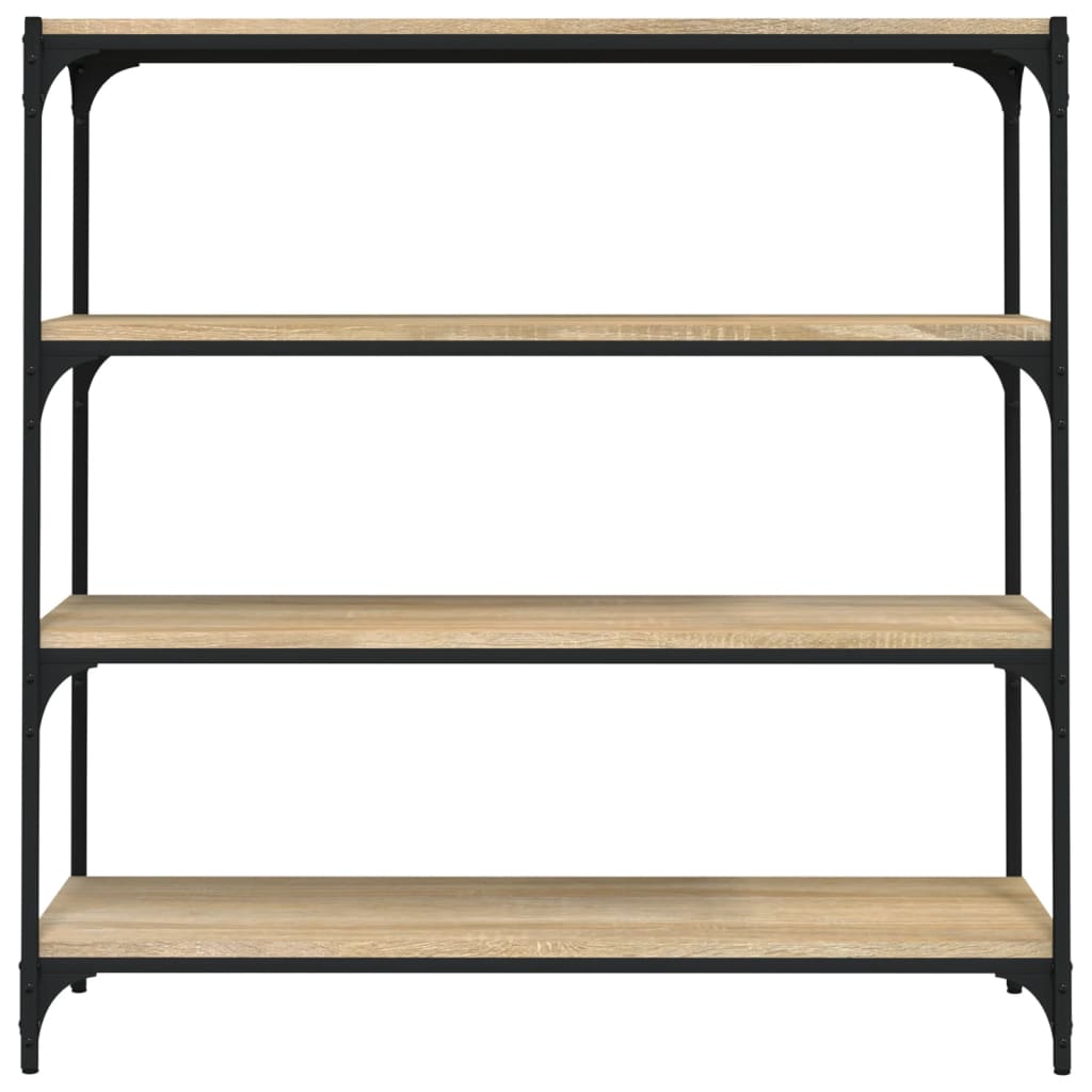 Boekenkast Bewerkt Hout En Staal 100 x 33 x 100 cm Sonoma eiken