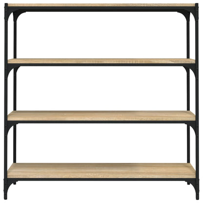 Boekenkast Bewerkt Hout En Staal 100 x 33 x 100 cm Sonoma eiken