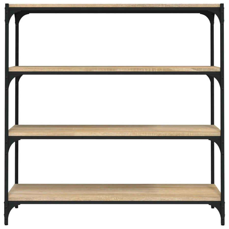 Boekenkast Bewerkt Hout En Staal 100 x 33 x 100 cm Sonoma eiken