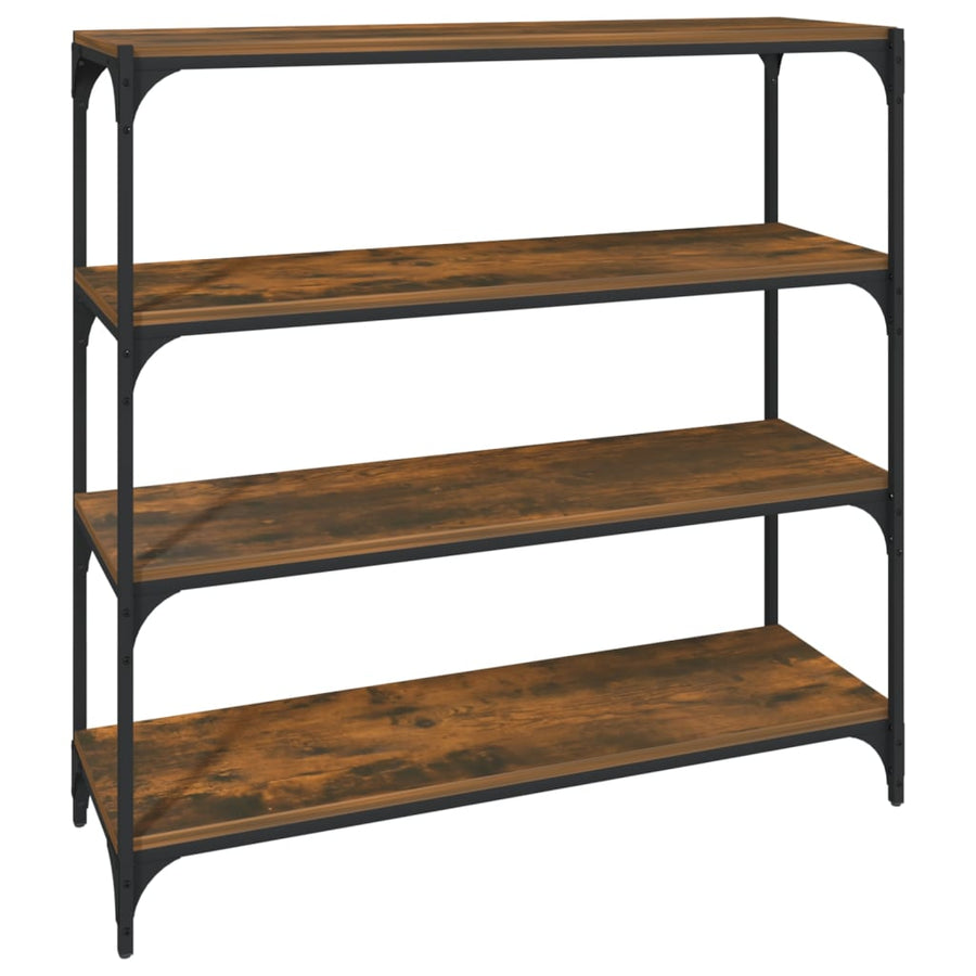 Boekenkast Bewerkt Hout En Staal 100 x 33 x 100 cm Gerookt eiken