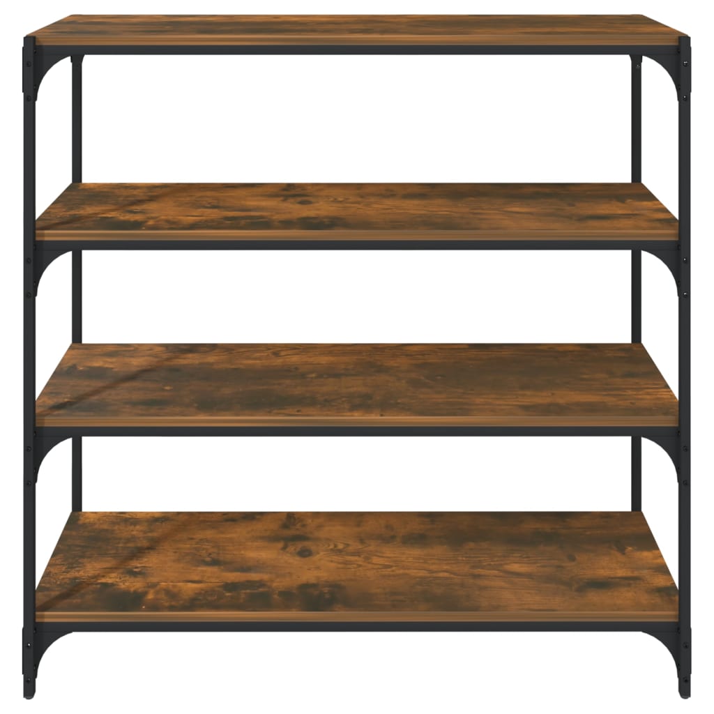 Boekenkast Bewerkt Hout En Staal 100 x 33 x 100 cm Gerookt eiken
