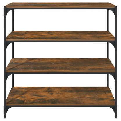 Boekenkast Bewerkt Hout En Staal 100 x 33 x 100 cm Gerookt eiken
