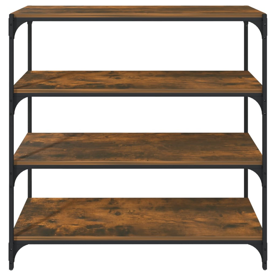 Boekenkast Bewerkt Hout En Staal 100 x 33 x 100 cm Gerookt eiken