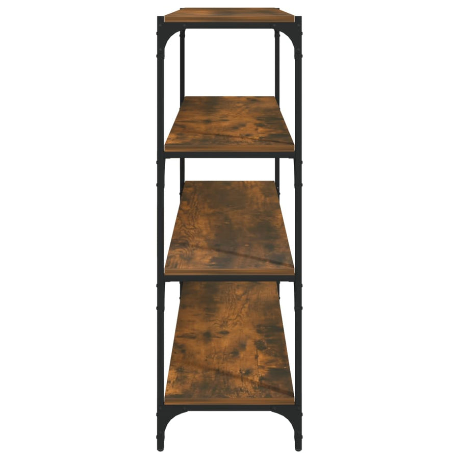 Boekenkast Bewerkt Hout En Staal 100 x 33 x 100 cm Gerookt eiken