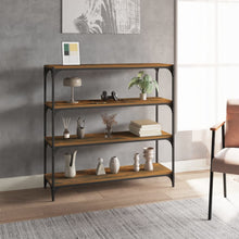 Boekenkast Bewerkt Hout En Staal 100 x 33 x 100 cm Gerookt eiken
