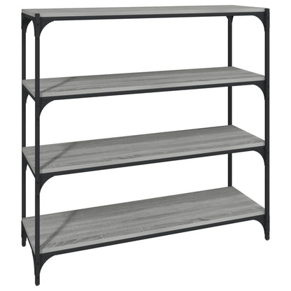 Boekenkast 100X33X100 Cm Hout En Staal Grijs Sonoma Eikenkleur