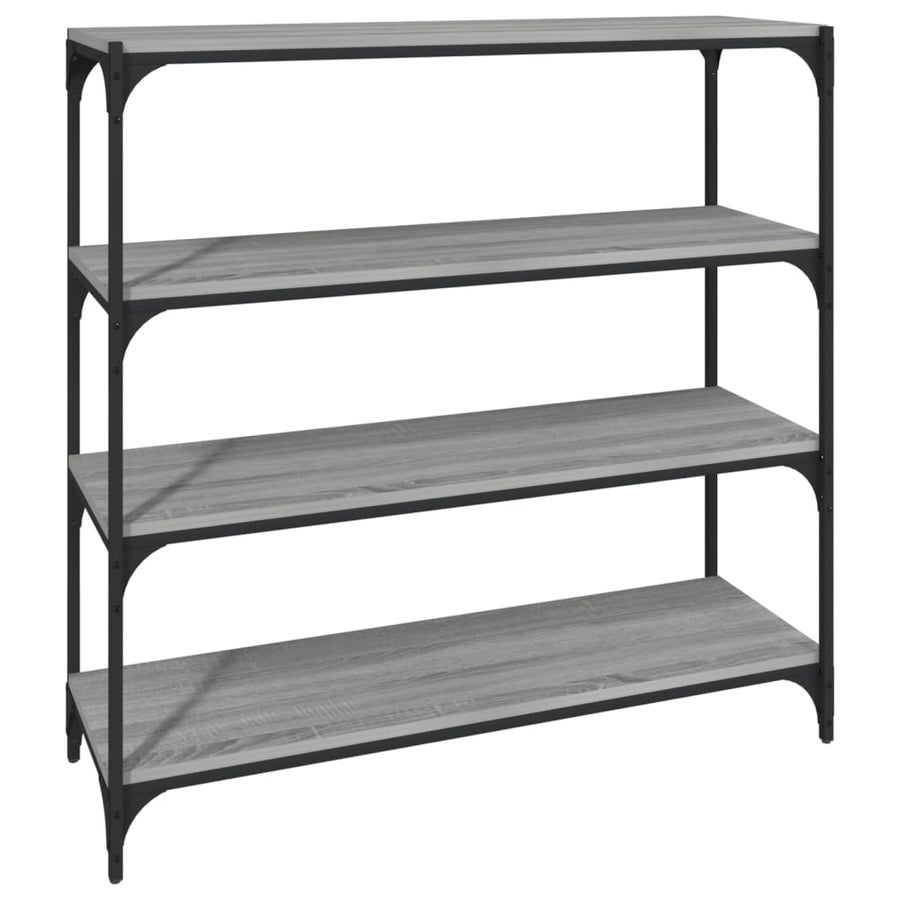 Boekenkast 100X33X100 Cm Hout En Staal Grijs Sonoma Eikenkleur