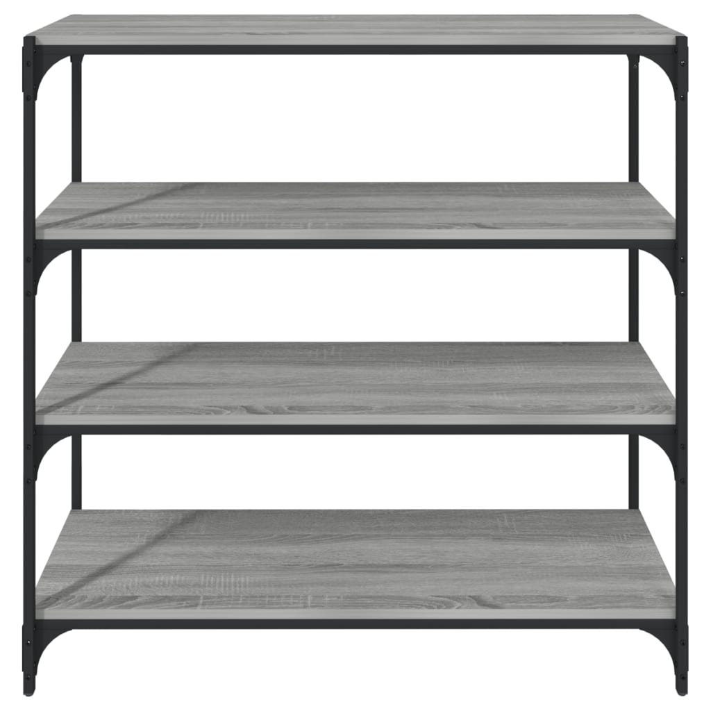 Boekenkast 100X33X100 Cm Hout En Staal Grijs Sonoma Eikenkleur
