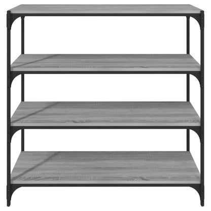 Boekenkast 100X33X100 Cm Hout En Staal Grijs Sonoma Eikenkleur
