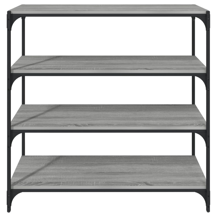 Boekenkast 100X33X100 Cm Hout En Staal Grijs Sonoma Eikenkleur