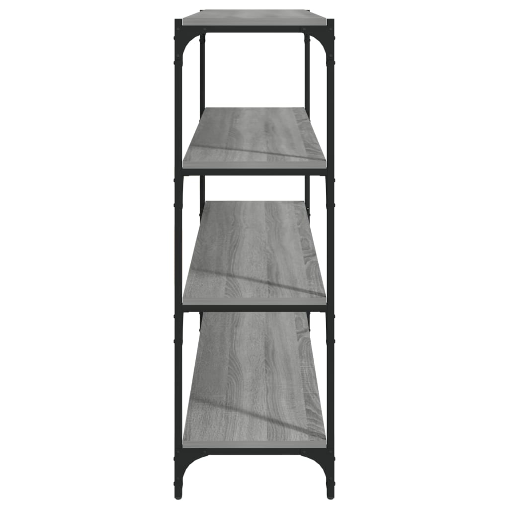 Boekenkast 100X33X100 Cm Hout En Staal Grijs Sonoma Eikenkleur