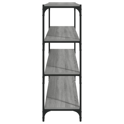 Boekenkast 100X33X100 Cm Hout En Staal Grijs Sonoma Eikenkleur