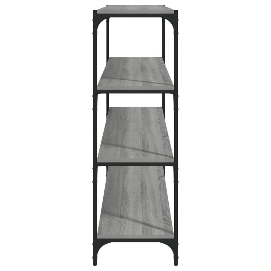 Boekenkast 100X33X100 Cm Hout En Staal Grijs Sonoma Eikenkleur