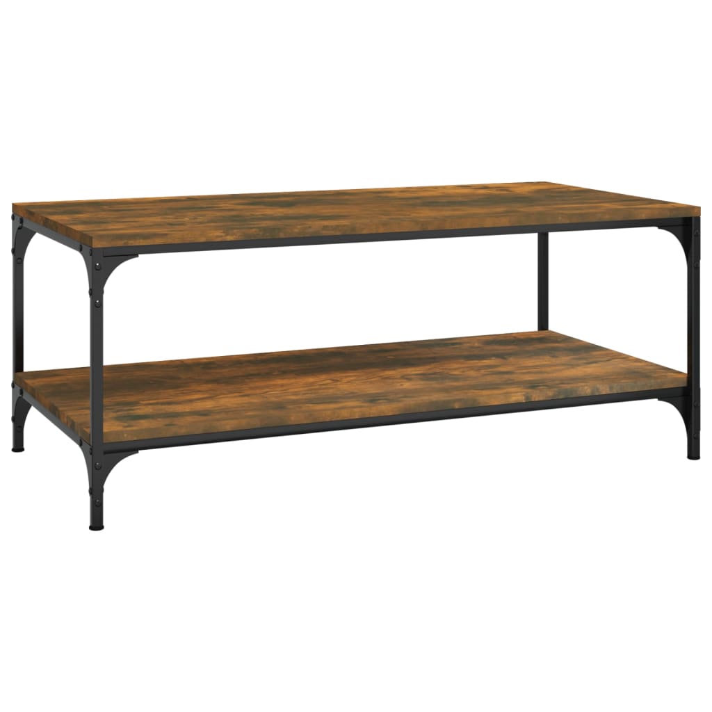 Salontafel Bewerkt Hout Kleurig 1 100 x 50 x 40 cm Gerookt eiken