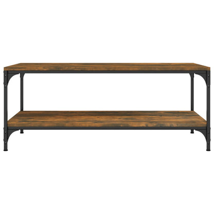 Salontafel 80x50x40 cm bewerkt hout gerookt eikenkleurig