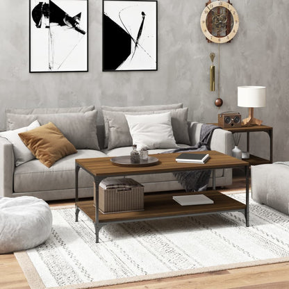 Salontafel Bewerkt Hout 1 80 x 50 x 40 cm bruin eikenkleur