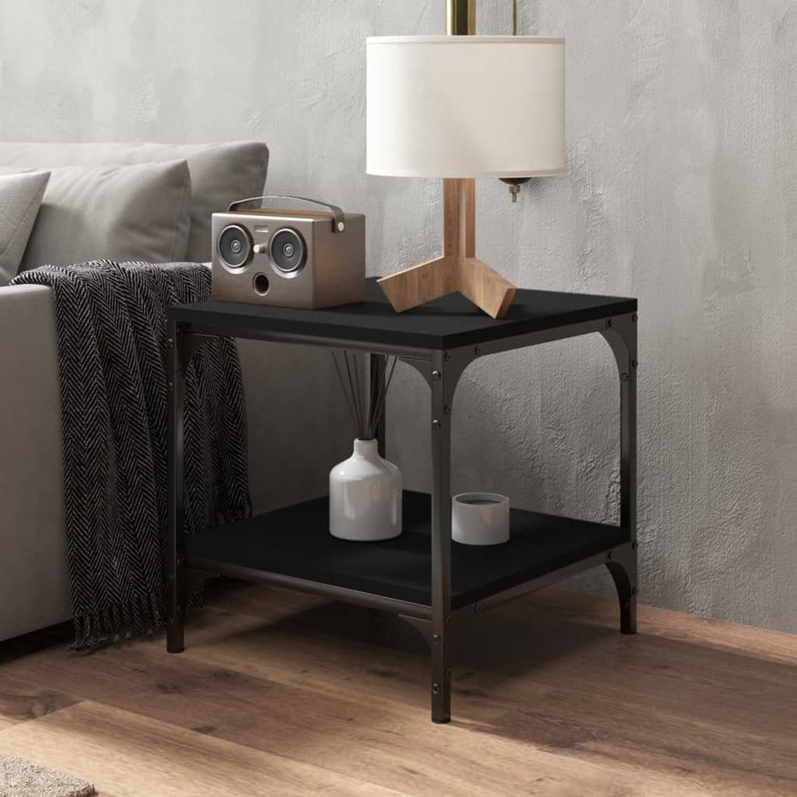 Bijzettafels Bewerkt Hout 2 40 x 40 x 40 cm Zwart