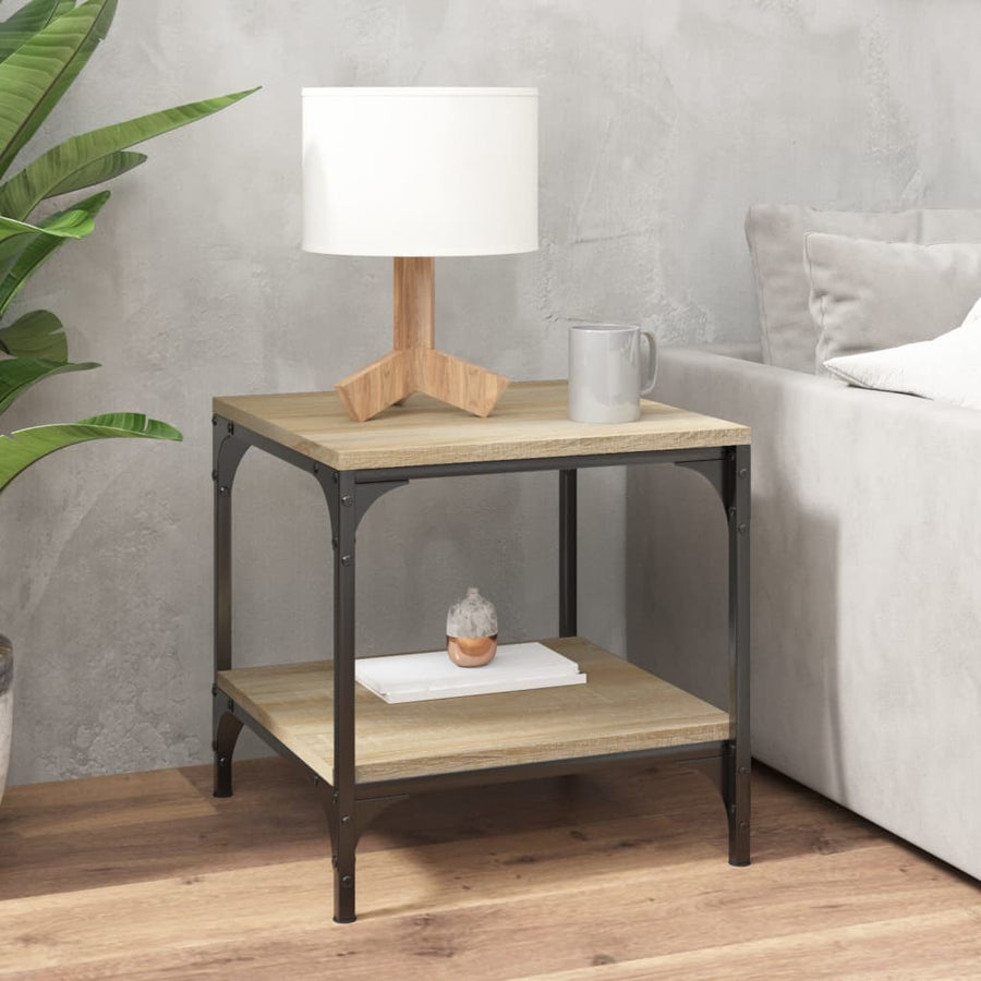 Bijzettafels Bewerkt Hout Kleurig 2 40 x 40 x 40 cm Sonoma eiken