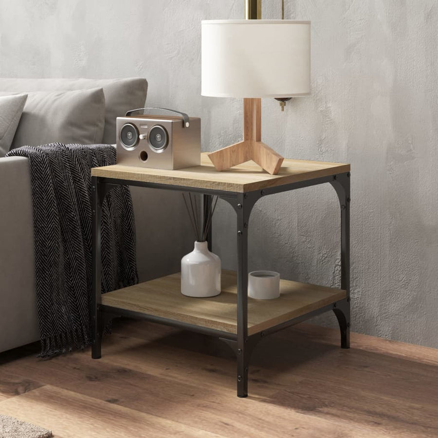 Bijzettafels Bewerkt Hout Kleurig 2 40 x 40 x 40 cm Sonoma eiken