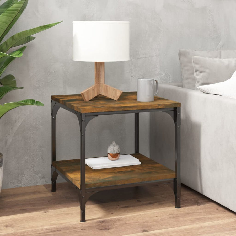 Bijzettafels Bewerkt Hout 2 40 x 40 x 40 cm Gerookt eiken