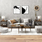 Bijzettafels set van 2 40x40x40 cm bewerkt hout bruineiken