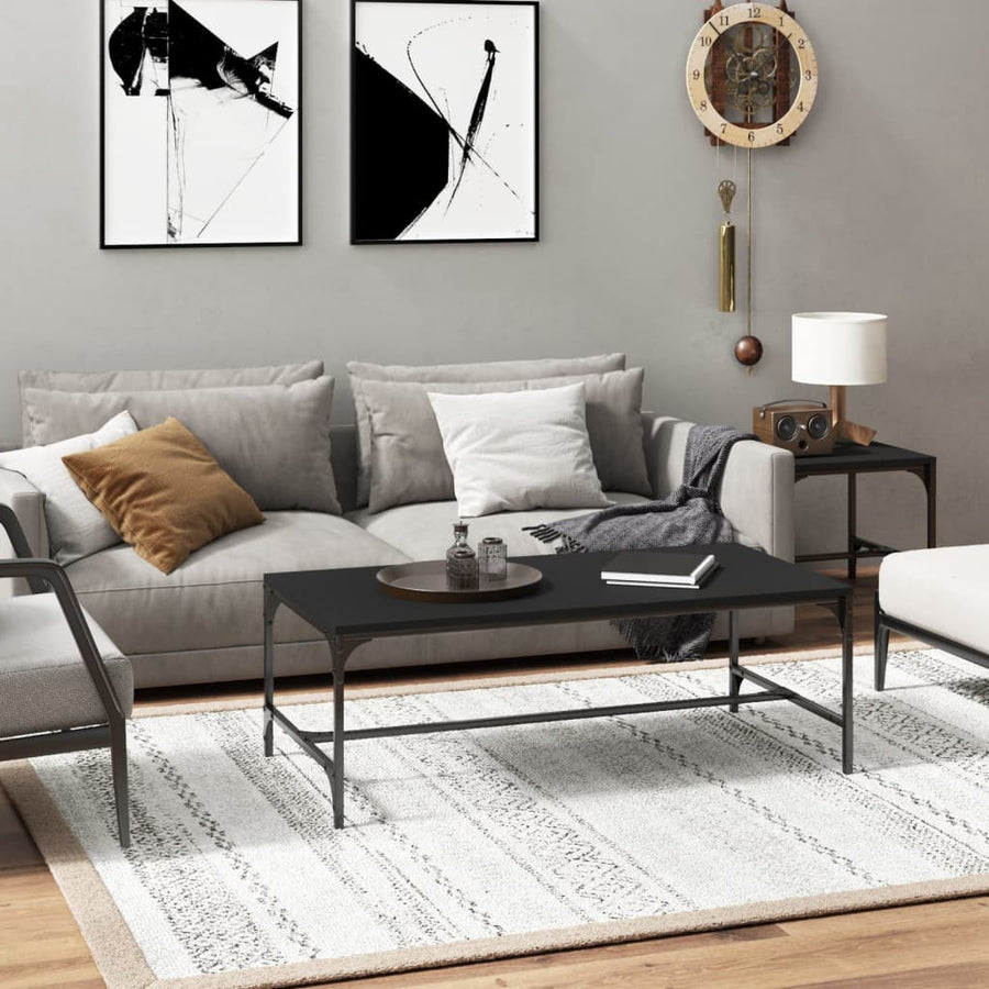 Salontafel Bewerkt Hout 1 100 x 50 x 35 cm Zwart