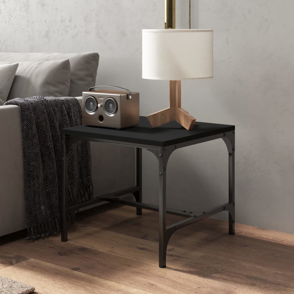 Salontafel 50x50x35 cm bewerkt hout zwart