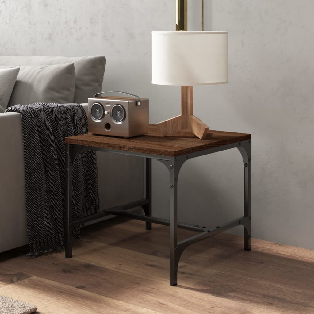 Salontafel 50x50x35 cm bewerkt hout bruin eikenkleur