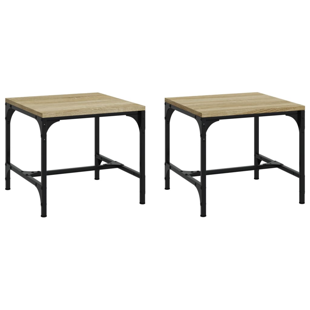 Bijzettafels Bewerkt Hout Kleurig 2 40 x 40 x 35 cm Sonoma eiken
