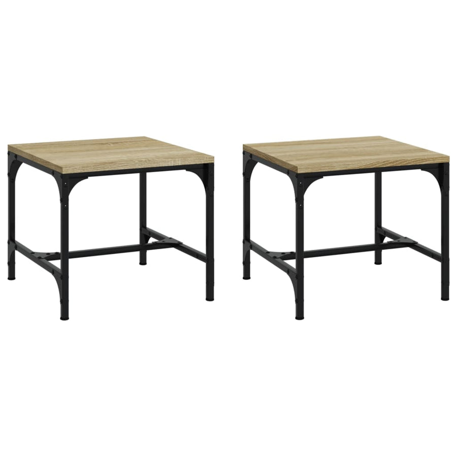 Bijzettafels Bewerkt Hout Kleurig 2 40 x 40 x 35 cm Sonoma eiken