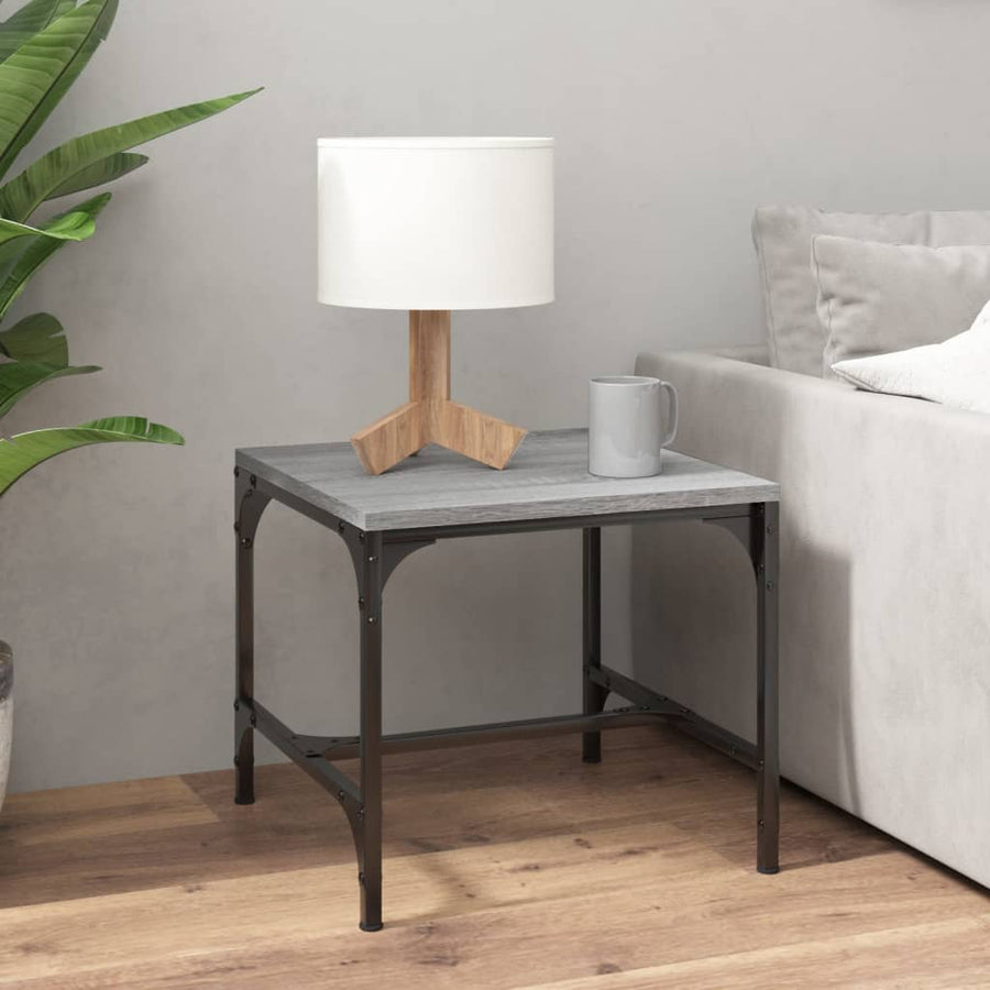 Bijzettafels Bewerkt Hout Eiken 2 40 x 40 x 35 cm Grijs sonoma